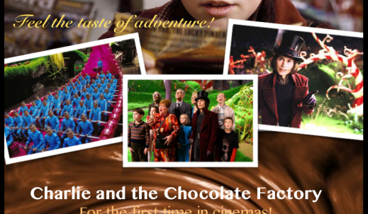 ,,Charlie and the chocolate factory” Plakat kinowy.
